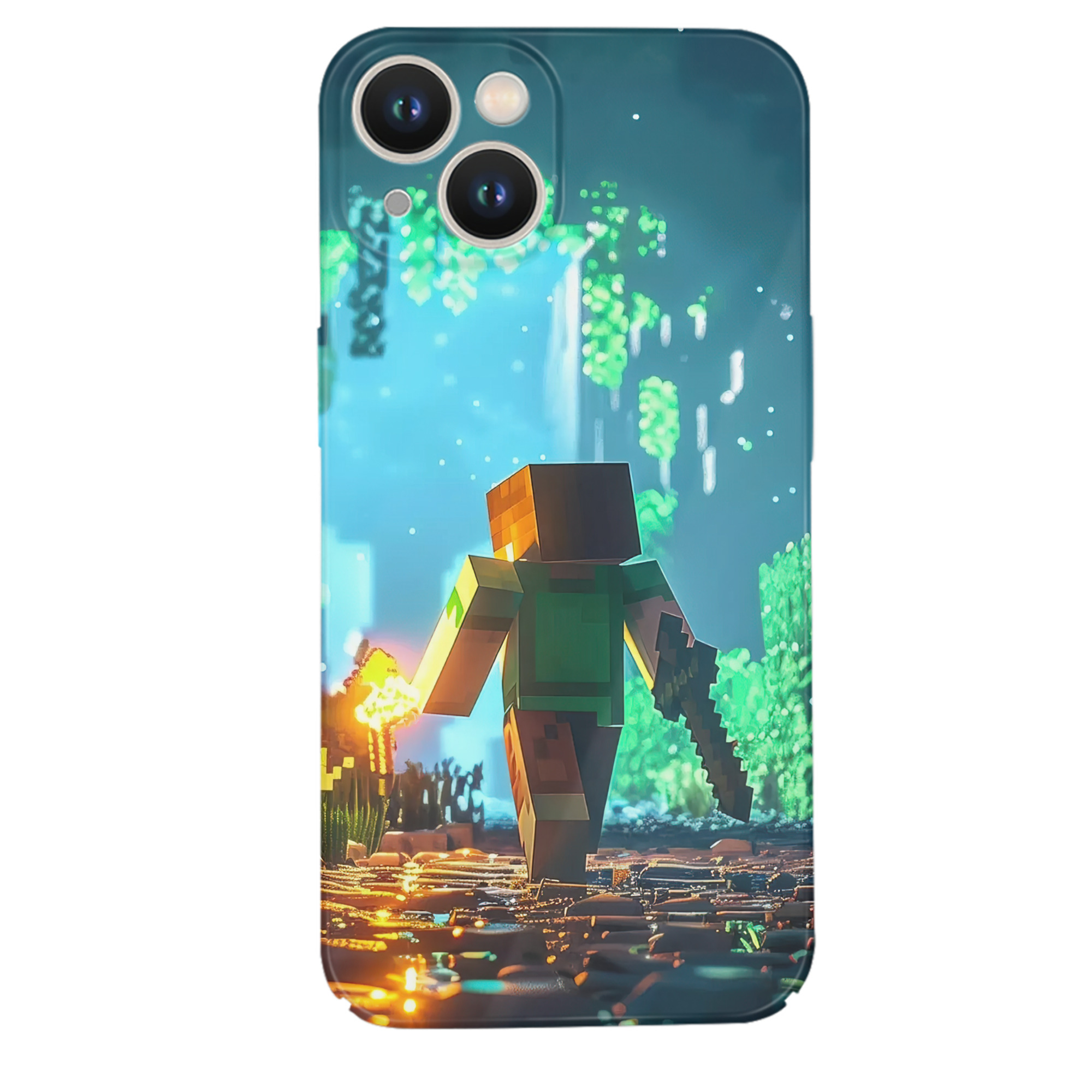 （画像用） マインクラフト ブロックの世界 Minecraft MC Block world 【iPhone 14シリーズ対応】ハードケース